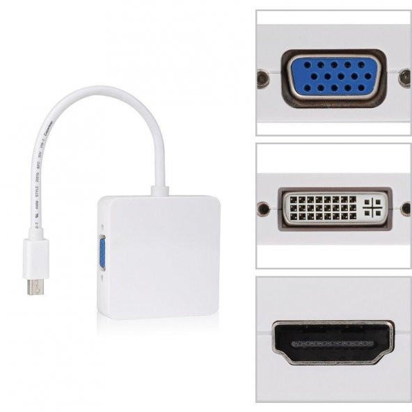 Macbook Pro Mini Dislay VGA HDMI DVI Adaptör