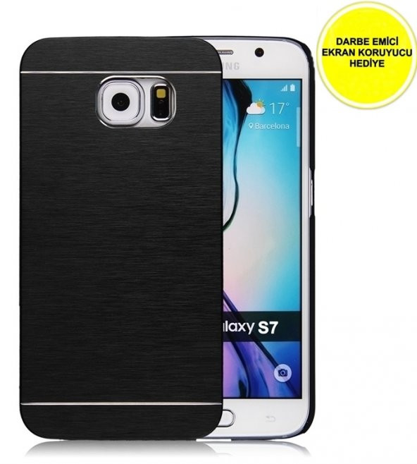 Samaung Galaxy S7 Motomo Metal Kılıf Siyah DARBE EMİCİ EKRAN