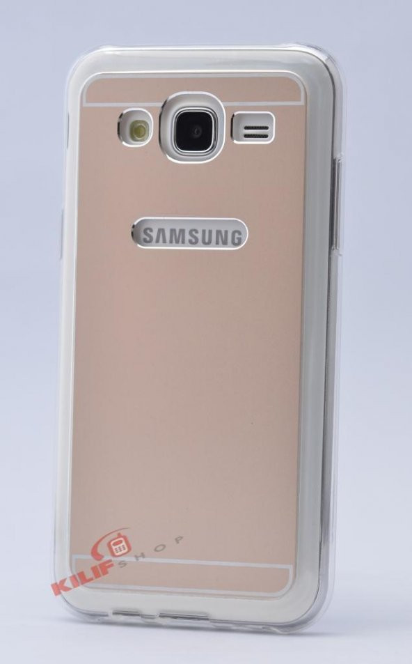 Samsung Galaxy J7 Kılıf Silikon Metal Gold