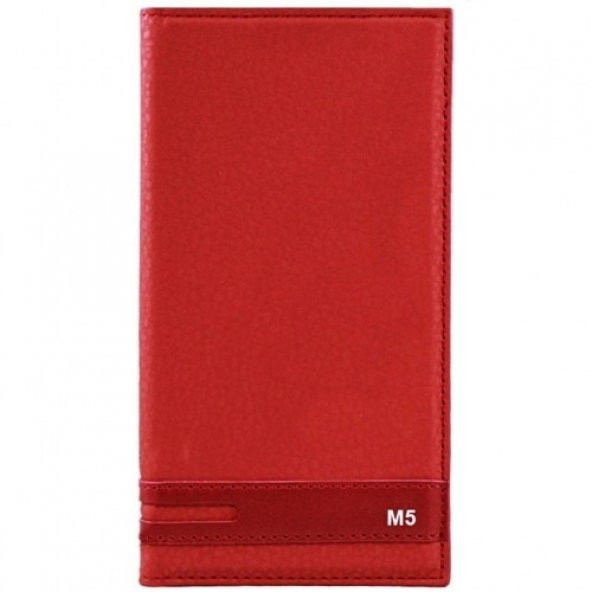 Sony Xperia M5 Kılıf Kapaklı Flip Kırmızı 2xFlim