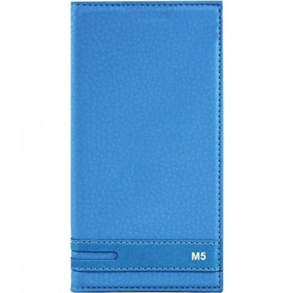 Sony Xperia M5 Kılıf Kapaklı Flip Mavi 2xFlim