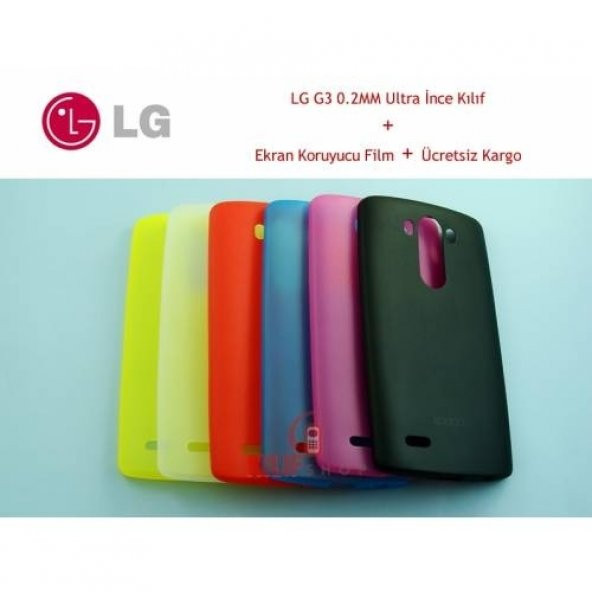 LG G3 0.2mm Kılıf Orjınal SPADA Silikon +2Film