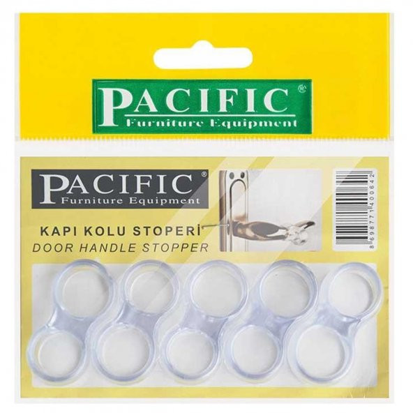 Pacific Kapı Kolu Stoperi Tampon Şeffaf 5 li Paket
