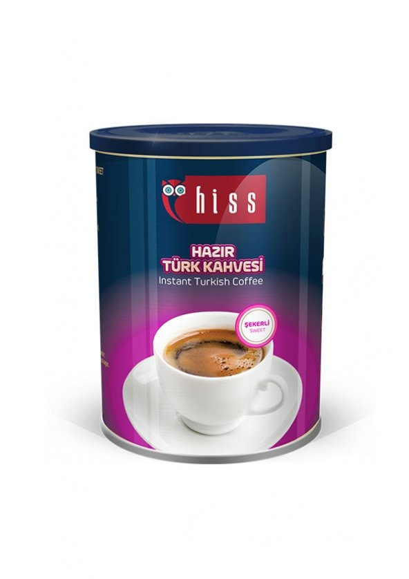 Hiss Hazır Türk Kahvesi 500 Gr Teneke (Şekerli)