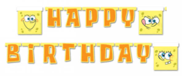 Sünger Bob Happy Birthday Yazı Doğum Günü Yazısı Uzar Süs Sponge