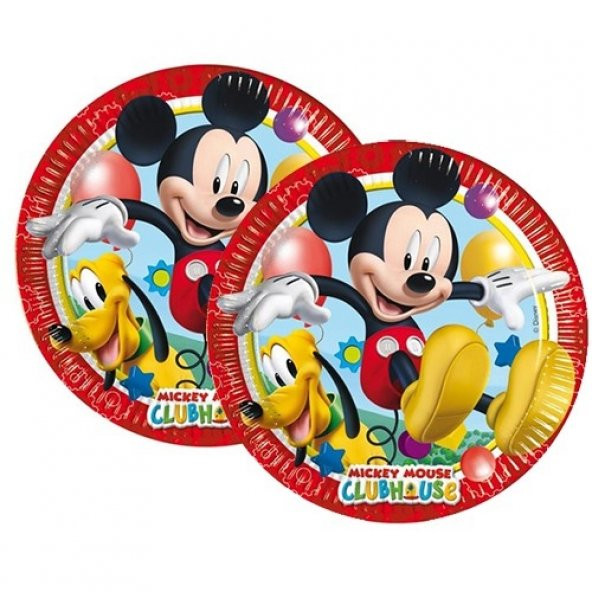 8 Adet Mickey Mouse Doğum Günü Parti Masası Tabağı