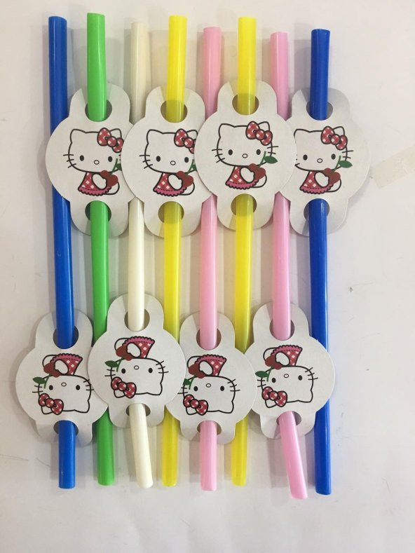Hello Kitty 6lı Pipet Doğum Günü Parti Pipeti Konsept Parti Ucuz