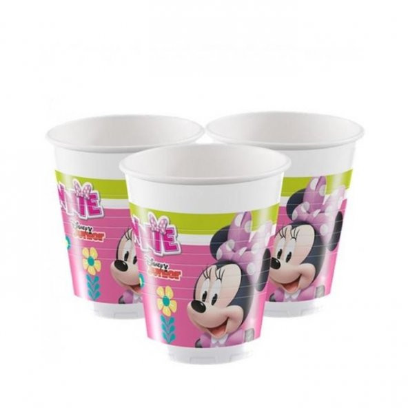 Minnie Mouse Bardak 8 adet Doğum Günü Parti Bardağı Ucuz 200ml