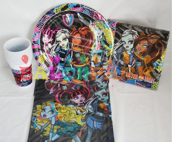 Monster High 16 kişilik Parti Malzemeleri Paketi Doğum Günü Seti