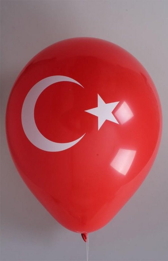 16 adet Türk Bayrağı Balon Bayrak Kırmızı Beyaz Ay Yıldız Baskılı