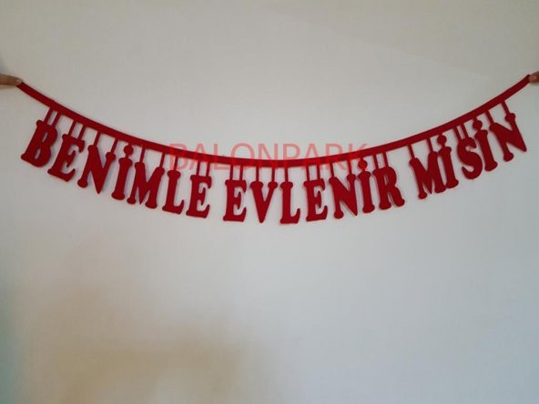 Benimle Evlenir misin Keçe Yazı Evlilik Teklifi Malzemesi Kırmızı
