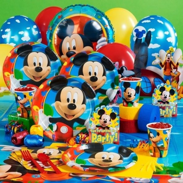 Mickey Mouse 24 Kişilik 17 Parça Doğum Günü Set Maxi
