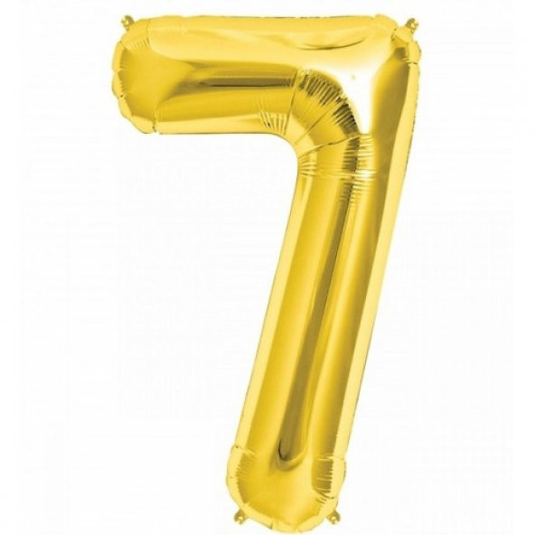 Rakam Folyo Balon 7 Rakamı Büyük Boy Balon Altın Sarısı/Dore 100CM