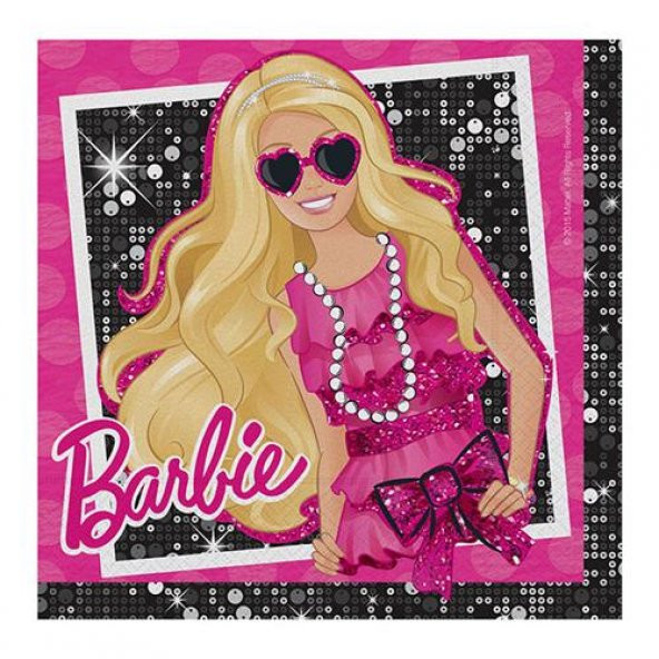 20 Adet Barbie Peçete 33cmx33cm Doğum Günü Parti Peçetesi Pembe