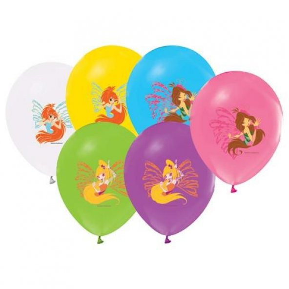 Winx Baskılı 12li Balon Winx 12inc Kız Parti Balonları