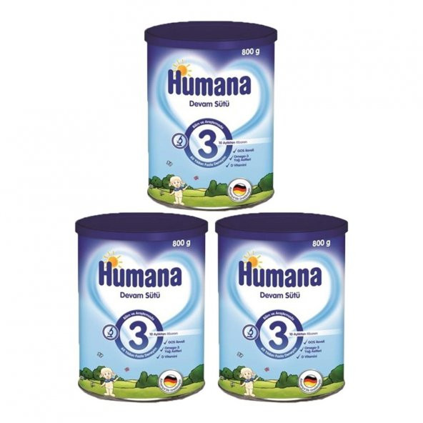Humana 3 Devam Sütü 800 Gr. 3lü