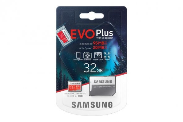 Samsung EVO Plus 32GB 95 MB/s microSDHC Kart (SD Adaptör) MB-MC32GA/TR - 6