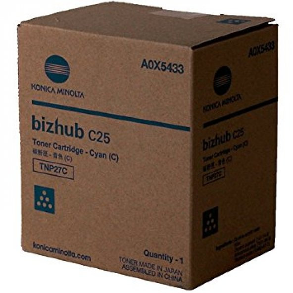 KONICA MINOLTA TNP-27C BIZHUP C25 MAVİ TONER ORJİNAL 4.500 SAYFA