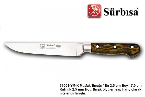 Sürbisa Ahşap Saplı Pimli 61001 Yöresel Mutfak Bıçağı