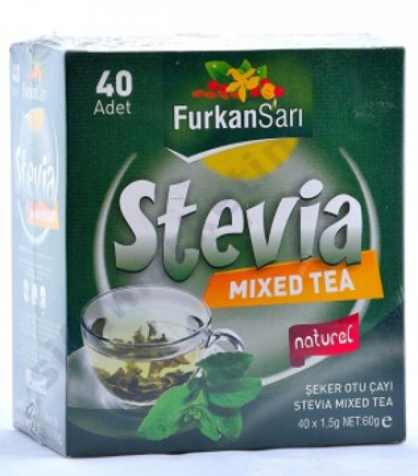 FURKAN SARI STEVİA ÇAYI (ŞEKER OTU ÇAYI ) 40 LI SÜZEN POŞET ÇAY