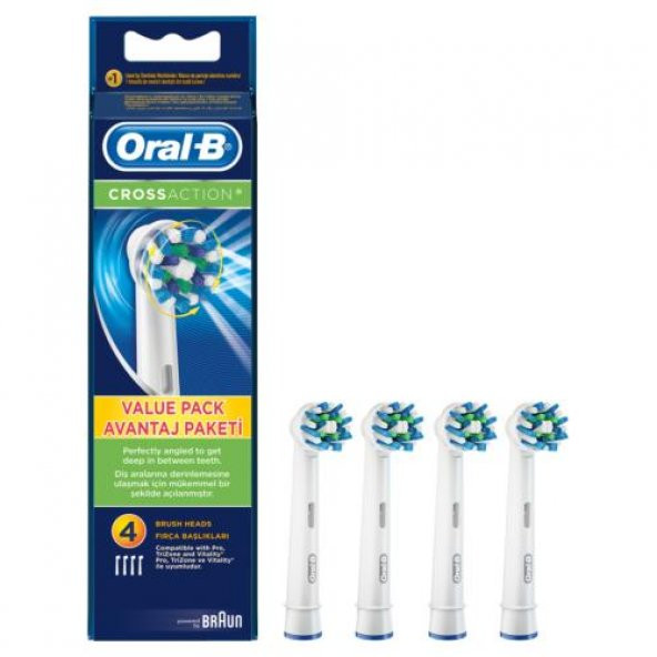 Oral-B Diş Fırçası Yedek Başlığı Cross Action 4 adet