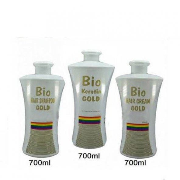 Bio Keratin Gold Kalıcı Brezilya Fönü 3lü Set 700 Ml - 1