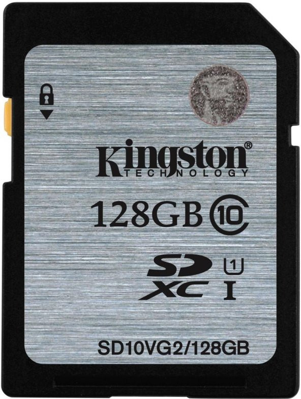 Kingston 128GB SD SDXC Class 10 Hafıza Kartı 45MB/s SD10VG2/128GB