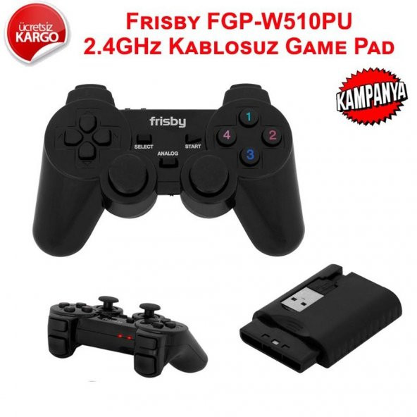 Frisby FGP-W510PU Kablosuz Titreşimli PC PS2 PS3 Uyumlu 2.4Ghz Game pad Oyun Kolu Gamepad Joystick