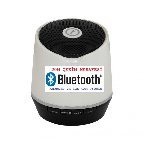 Frisby FS-P206BT Taşınabilir Mikrofonlu Bluetooth Kablosuz Bluetooth Beyaz Hoparlör Gerçek Ses Bombası