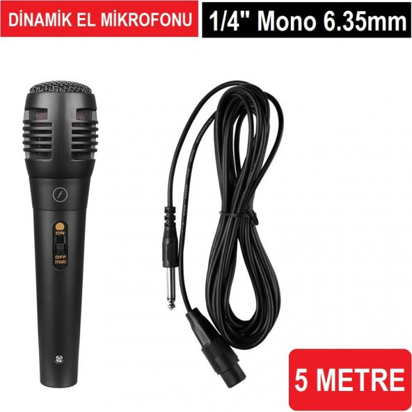 Frisby FA-7910M KABLOLU 5M Dinamik El Mikrofonu Amfi Ve Müzik Mikrofonu