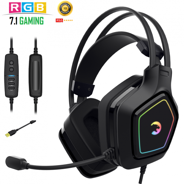 Gamepower Mihawk 7.1 USB RGB Profesyonel Gaming Oyuncu Kulaklığı - 2