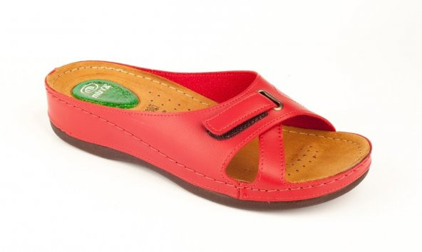 Muya 26195-K Kadın Topuk Dikeni Jel Taban Terlik Kırmızı