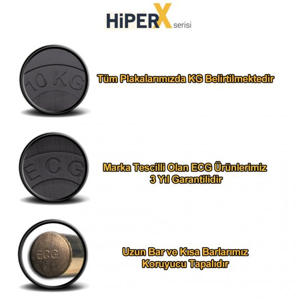 Ecgspor 88 KG Z BAR Halter Seti ve Dambıl Seti Ağırlık Fitness Seti - 3