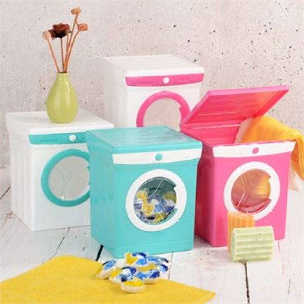 Mini Çamaşır Makinesi Görünümlü Deterjan Kutusu