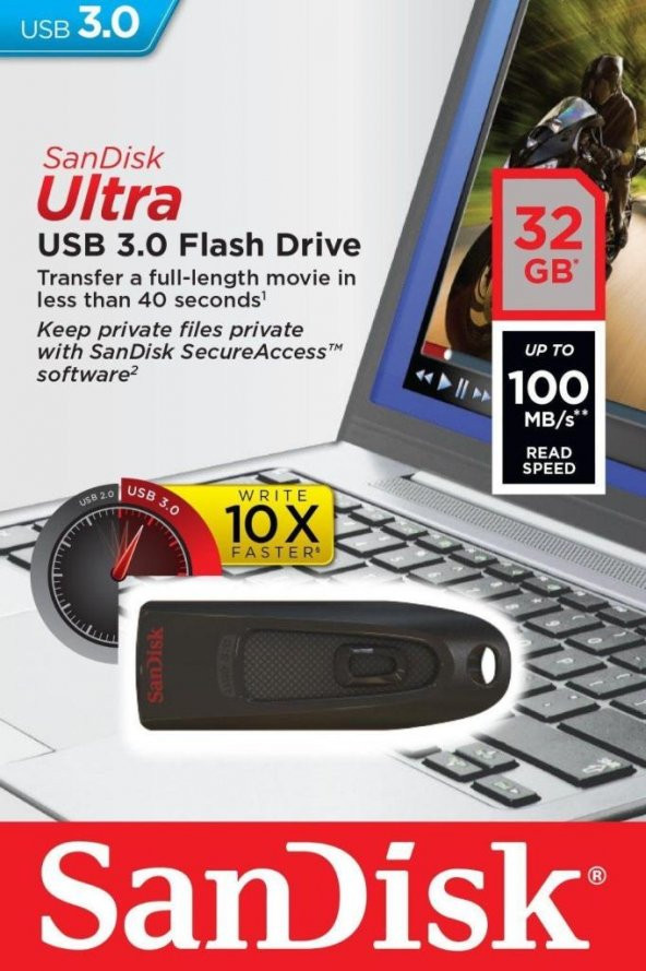 Sandisk Ultra 32GB USB 3.0 Flash Bellek 100MB/s SDCZ48-032G-U46