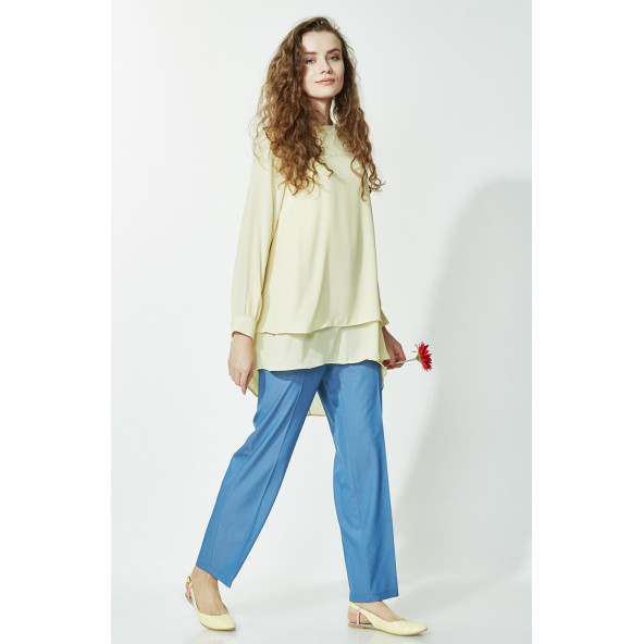 KADIN PANTALON BÜYÜK BEDEN 1660 TENSEL NORMAL BEL CEPLİ 1660TENSEL SORALLİNE - 2