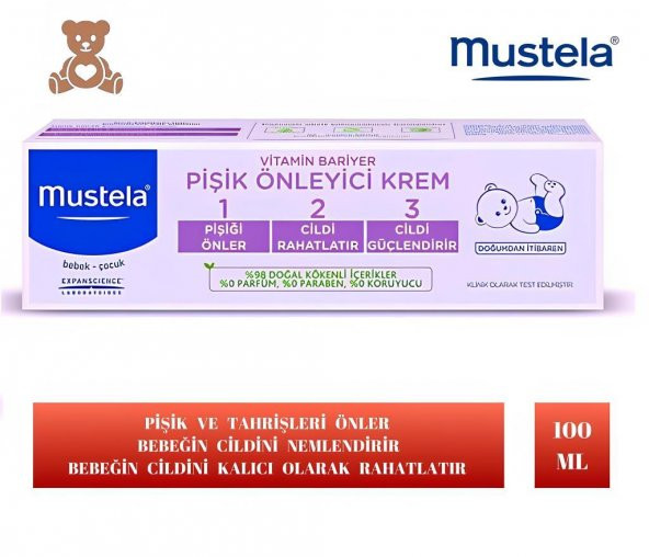 Mustela Vitamin Bariyer 1.2.3 Pişik Kremi 100 ml
