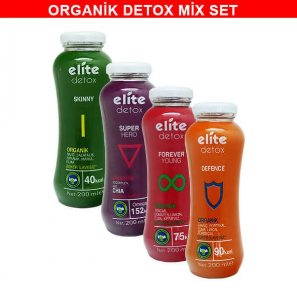 Elite Organik Detox Meyve Mix Set, x10 ad + 2ad Hediyeli!