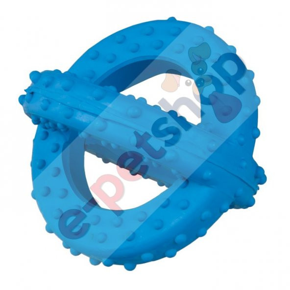 Lastik Sarmal Köpek Oyuncağı (Mavi) 7,5 cm
