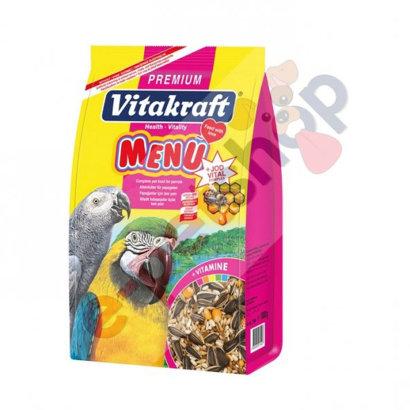 Vitakraft Menu + Jod Vıtal Complex – Premium Papağan Yemi 1000 g