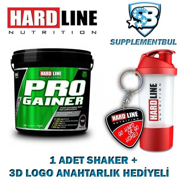 Hardline Progainer Çilek 5000 Gr. + 1 Shaker + 1 3D Logo Anahtarl