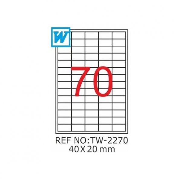 Tanex TW-2270 Lazer Etiket 40X20mm 7000 Adet Etiket