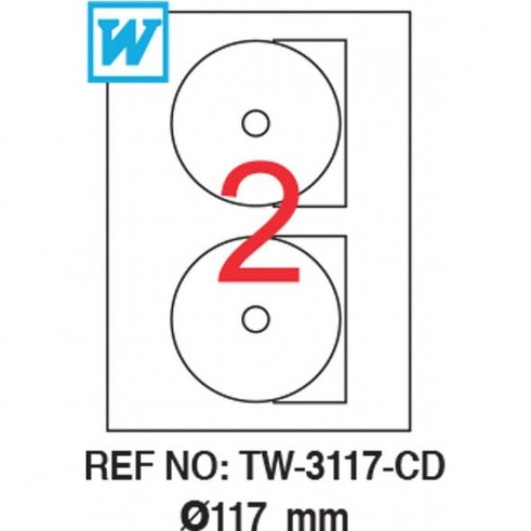 Tanex TW-3117 Lazer CD Etiketi 117mm 200 Adet Etiket