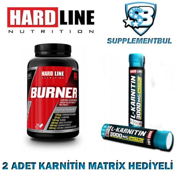 Hardline Burner 120 Tablet + 2 Adet Karnitin Matrix 30 ML Hediyel