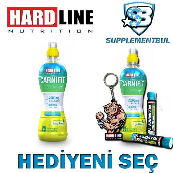 Hardline Carnifit 500 ML Ananas 12 Adet + Hediyeni Seç
