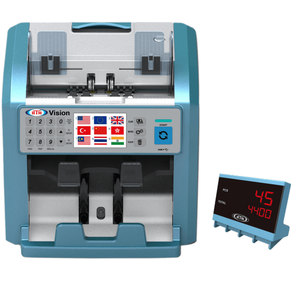 HTM Vision İki Katlı Karışık Para Sayma Makinesi Sahte Yakalama özelliği