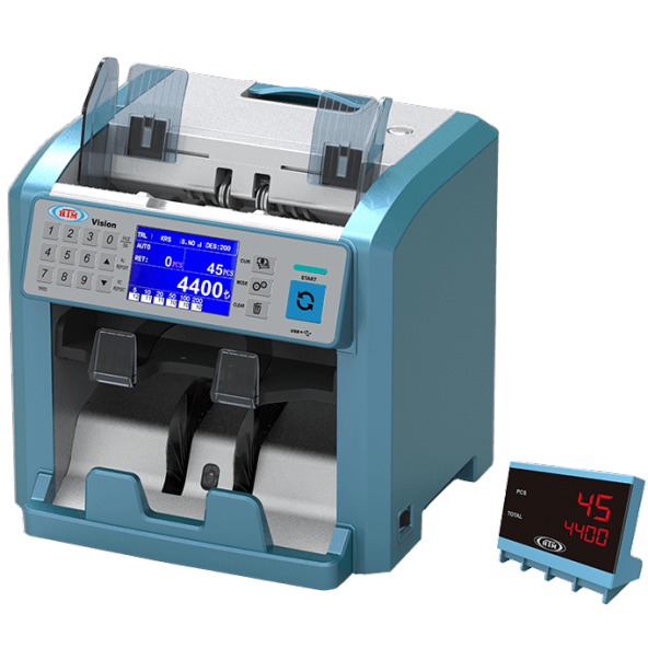 HTM Vision İki Katlı Karışık Para Sayma Makinesi Sahte Yakalama özelliği - 3