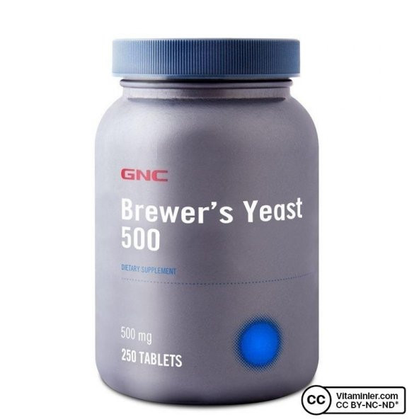 GNC Brewers Yeast 500 (Bira Mayası Takviye Gıda) 250 Tablet