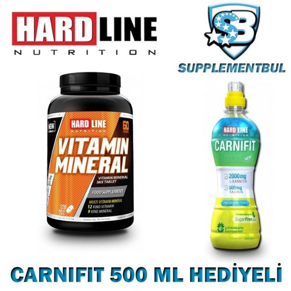 Hardline Vitamin Mineral 120 Tablet + Carnifit 500 ML Hediyeli