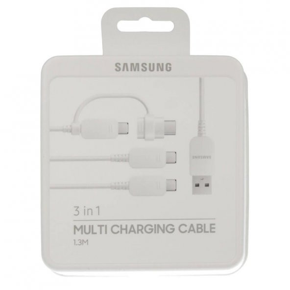 Samsung Orjinal 3 Çıkışlı Şarj Kablosu Type-C to USB EP-MN930
